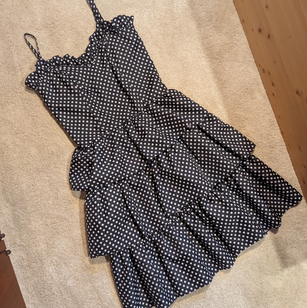 Vintage Algo-Ettes Polka Dot Tiered Cocktail Dress